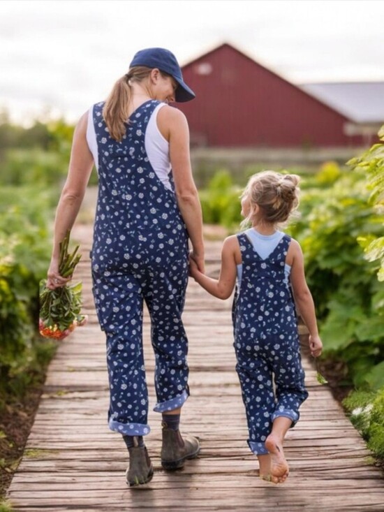 Duluth Trading Co Pants - Duluth Trading Co Heirloom Gardening Bib Overalls Navy Daisy Floral XXL x 31